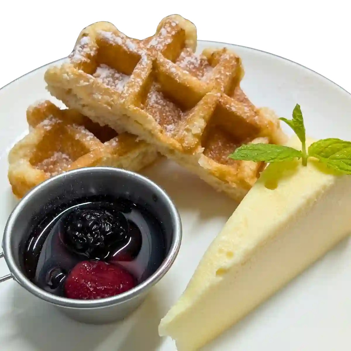 レアチーズケーキ＆ワッフル